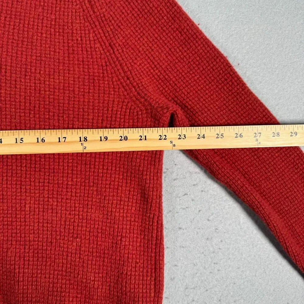 Banana Republic Wool Henley Sweater Mens Large Red Italian Yarn‎ Comfort Stretch